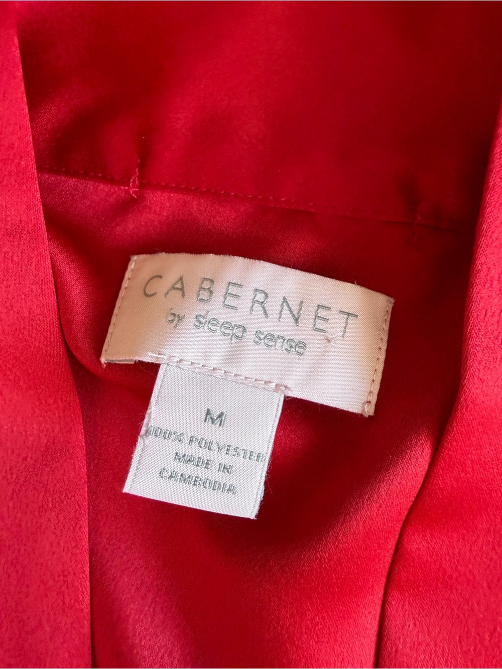 Cabernet by Sleep Sense Deep Red Women’s Robe with Waist Tie Size Medium - Picture 7 of 13